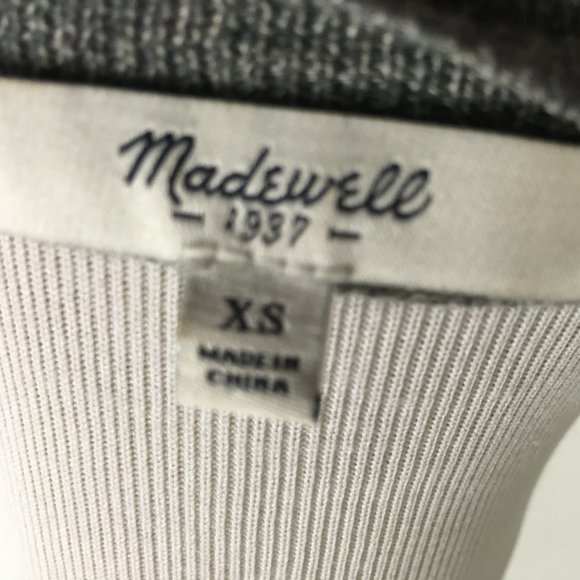 Madewell Moi gray black merino wool graphic crew neck sweater XS - Picture 6 of 7